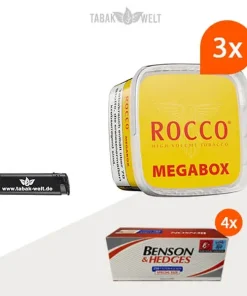 Rocco Volumentabak 3 x Mega Box mit 1000 Special Size Filterhülsen