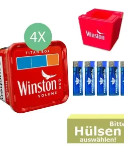 Winston Volumentabak 4 x Titan Box mit wählbaren Filterhülsen