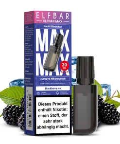 Alternative view of Elfbar MAX Refill Pod – Blackberry Ice – 20mg Nikotinsalz 10ml C
