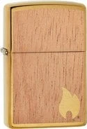 ZIPPO mess.geb“Mahogany Emblem Flame beidseitig“60004583