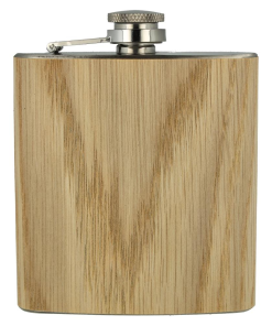 Alternative view of Flachmann Edelstahl / Holz hellbraun 6oz.