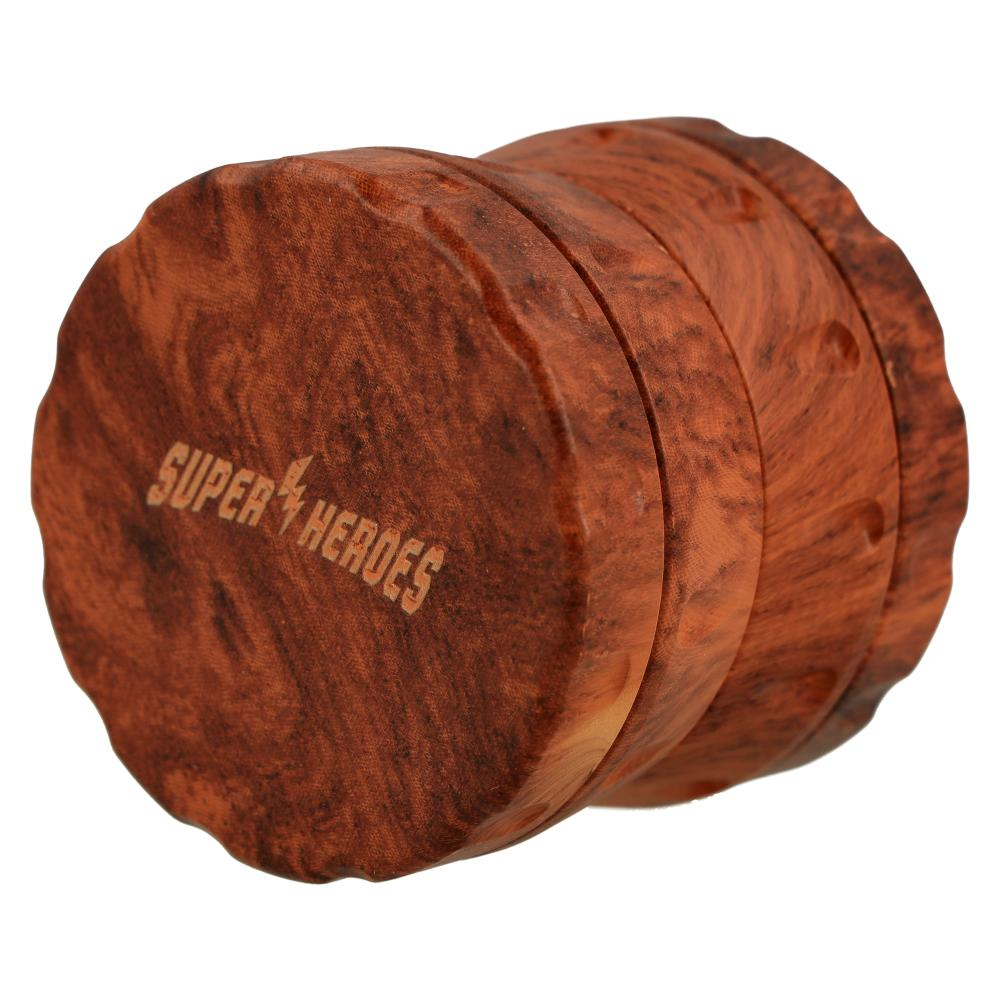 Super Heroes Grinder Kunststoff 4-teilig Ø 50 mm Holzoptik