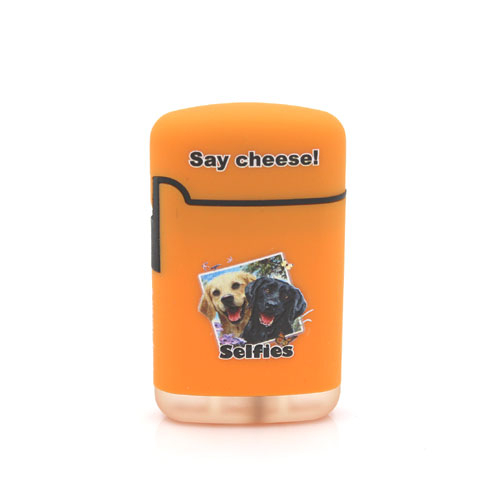 Easy Torch Say Cheese! Hunde Motiv Feuerzeug orange – Bild 2