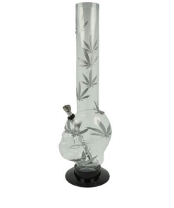 Bong Acrylic Skull / Leaf Transparent Nr. 1